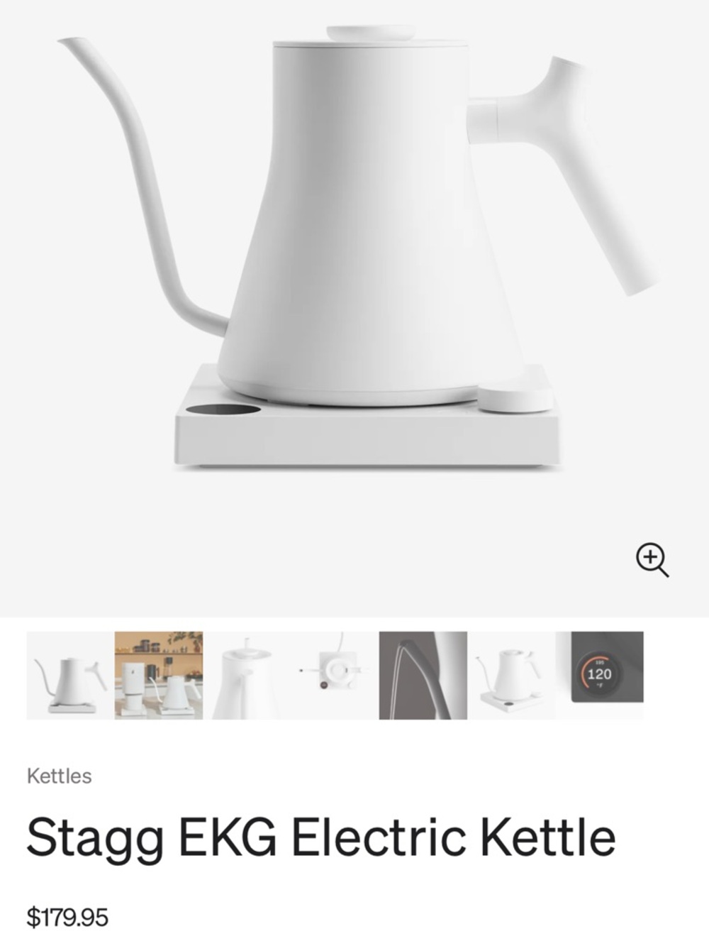 Stagg EKG Electric Kettle — White